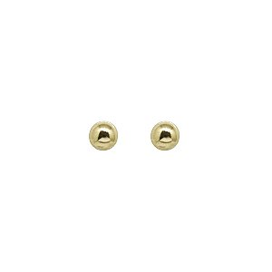 Brinco Infantil Bolinha em Ouro 10k 3mm