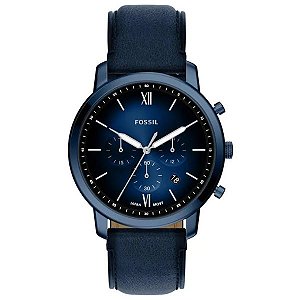 Relógio Fossil Masculino FS6168/0AN Azul Couro
