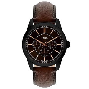 Relógio Fossil Masculino Couro Marrom FS6138/0MN