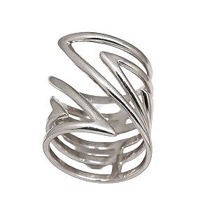 Anel Abstrato Prata 925