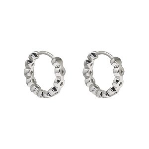 Brinco Argola Pequena Prata 925 com Zircônias