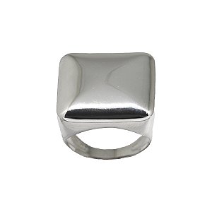 Anel Quadrado Liso Prata 925