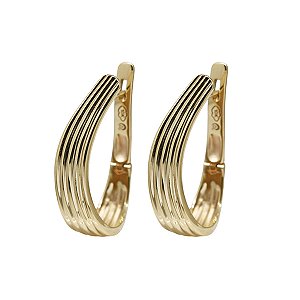 Brinco Argola Ondulada Ouro 10k com Frisos