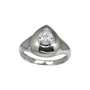 Anel Gota Prata 925 com Zircônia