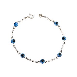 Pulseira Infantojuvenil Olho Grego em Prata 925