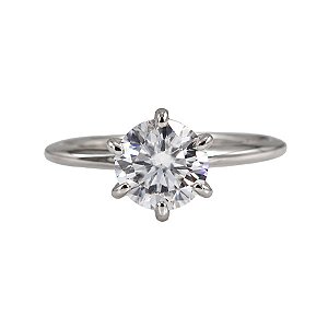 Anel Solitário Prata 925 com Moissanite 8mm