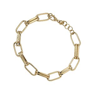 Pulseira Elos Duplos Ouro 18k Feminina