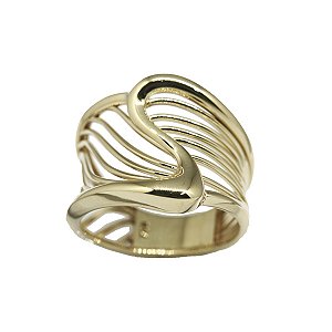 Anel S Vazado Ouro 18k Feminino