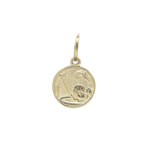 Pingente Medalha Batismo Ouro 18k