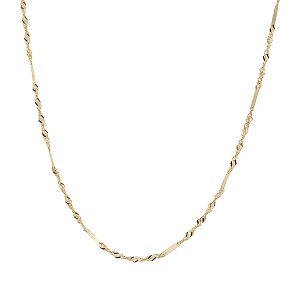 Cordão Singapura Ouro 18k com Placas Intercaladas 45cm