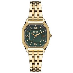 Relógio Euro Feminino Mini Dourado Mostrador Verde EU2035ZDU/4V