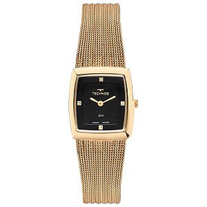 Relógio Technos Feminino Style Dourado Mostrador Preto VX10AK/1P