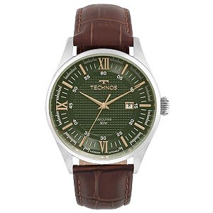Relógio Technos Masculino Executive Prata Verde 2115TWG/0V