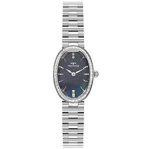 Relógio Technos Feminino Mini Joia Prata Preto VX10AL/1P