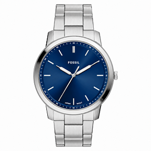 Relógio Fossil Masculino Minimalist Prata Azul FS6180/1BN