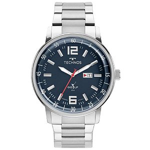 Relógio Technos Masculino Golf Prata Azul 2115MWB/1A