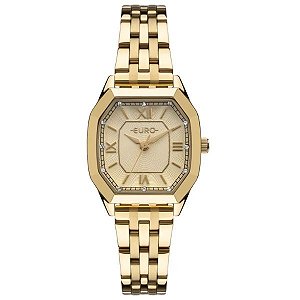 Relógio Euro Feminino Mini Dourado Geométrico EU2035ZDU/4D