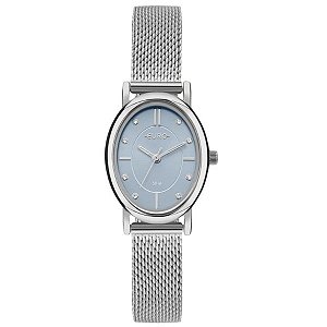 Relógio Euro Feminino Mini Prata Azul Mesh EU2035ZBV/4C