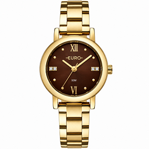 Kit Relógio Euro Feminino Soul Elegante Dourado EU2035ZDP/K4M