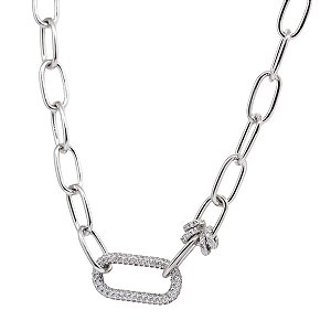 Gargantilha Choker Elos Prata 925 com Zircônias