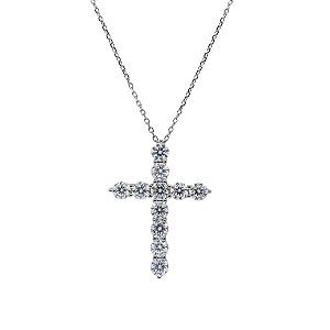Colar Cruz Delicada Prata 925 com Moissanite