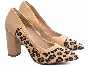 Sapato SCARPIN CHANNEL Pelo de  Onça