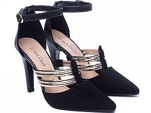 Sapato Scarpin  Bico Fino Luxo Noiva