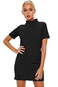 Vestido Curto Feminino com Gola Regata