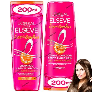 Kit Shampoo Creme Condicionador Elseve Liso Dos Sonhos 200ml