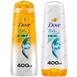 Kit Shampoo Condicionador Dove Hidratação Óleo Micelar 400ml