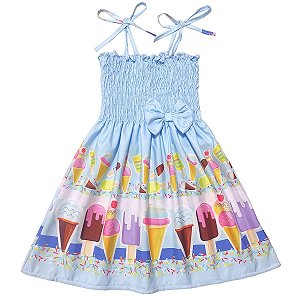Vestido infantil temático doces balinhas modelo ciganinha