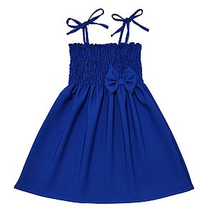 Vestido infantil menina Azul Royal alcinha modelo ciganinha