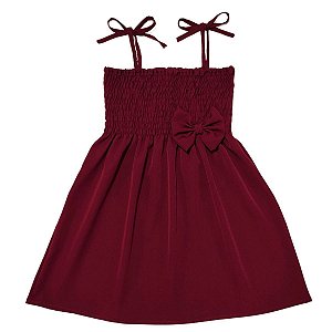Vestido infantil menina Marsala de alcinha modelo ciganinha