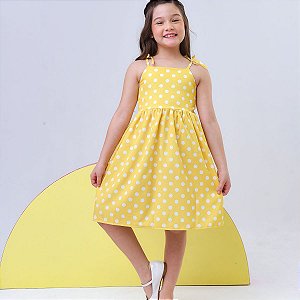 Vestido infantil menina Bolinha poá modelo de alcinha