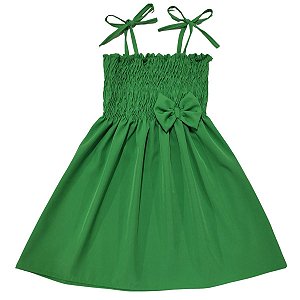 Vestido infantil meninas cor Verde bandeira modelo ciganinha