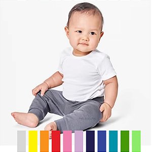 Camiseta Manga Curta Bebê Várias Cores Nº 01 ou 02 Malha 100% Algodão