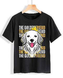 Camiseta Golden Retriever Adulto Malha Premium Algodão