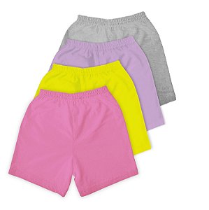 Kit Short Infantil Conforto Nº 06 ou 08 Malha 100% Algodão