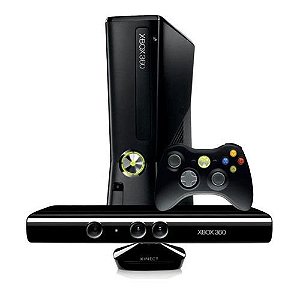 Xbox 360 Slim 4GB, Kinect, 2 Controles, 4 Jogos - Microsoft - Nova