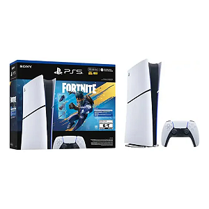 Console Sony Ps5 Slim Digital 825gb + bundle Fortnite Flow Branco - PS5