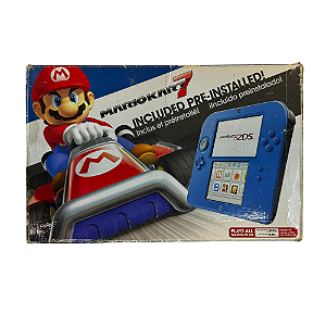 Console Nintendo 2DS Edição Mario Kart 7 com Caixa (CIB), Ar Cards, Carregador original e berços