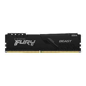 Memória de 16GB DIMM DDR4 3200Mhz FURY Beast 1,35V 1Rx8 288 pinos para desktop/gamers, Preto