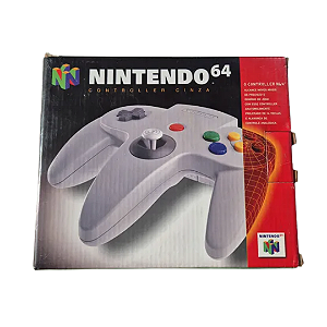 Controle Original Nintendo 64 Cinza Padrão – Completo na Caixa – Seminovo – Testado