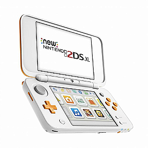 Nintendo New 2DS XL Branco/Laranja + Caixa Original + Jogo Mario Kart 7 Pré-instalado
