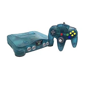 Console Nintendo 64 Azul (Série Multi-sabores: Anis) 2 Controles + Zelda Ocarina of Time - Nintendo