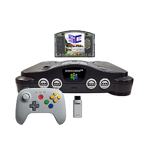 Nintendo 64 Tunado + EverDrive + Controle Sem Fio 8BitDo - Retrô