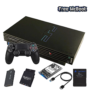 PlayStation 2 Fat Tunado – HD Externo + 200 Jogos + BlueRetro + HDMI