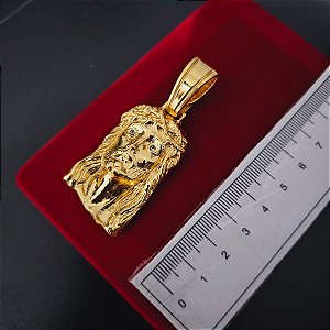 Pingente Face de Cristo G - Banhado a Ouro 18k