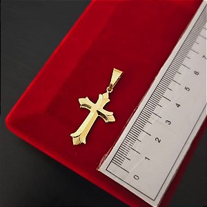 Pingente Cruz 3 Pontas - Banhado a Ouro 18k