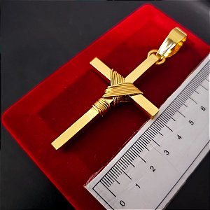 Pingente de Cruz Trançada GG - Banhado a Ouro 18k